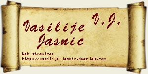 Vasilije Jasnić vizit kartica